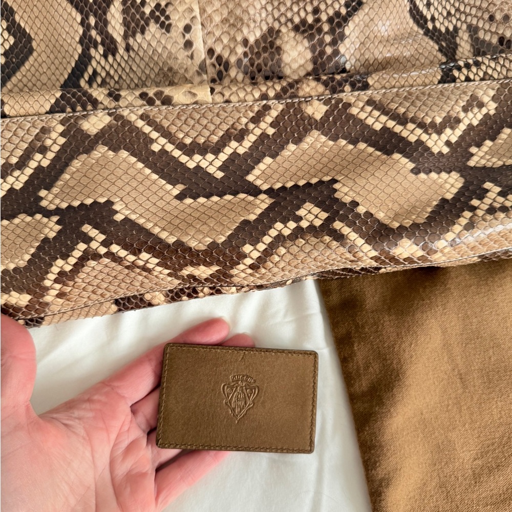 Gucci Brown Python Pattern Bag - image 6